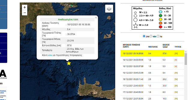 σεισμός στην Κρήτη
