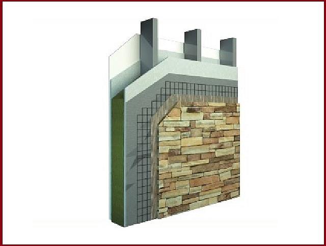 Τελική επένδυση εξωτερικού τοίχου με σύστημα θερμοπρόσοψης ή άλλο υλικό επένδυσης.