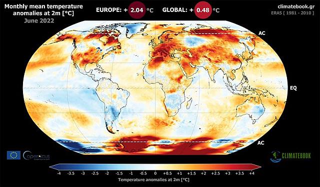 Ο δεύτερος πιο θερμός Ιούνιος από το 1981 για την Ευρώπη