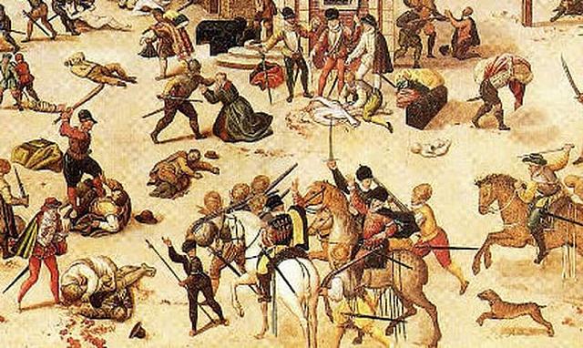 Η νύχτα του Αγίου Βαρθολομαίου, όπου σφαγιάστηκαν περίπου 70.000 προτεστάντες κατ' εντολή των καθολικών αρχών