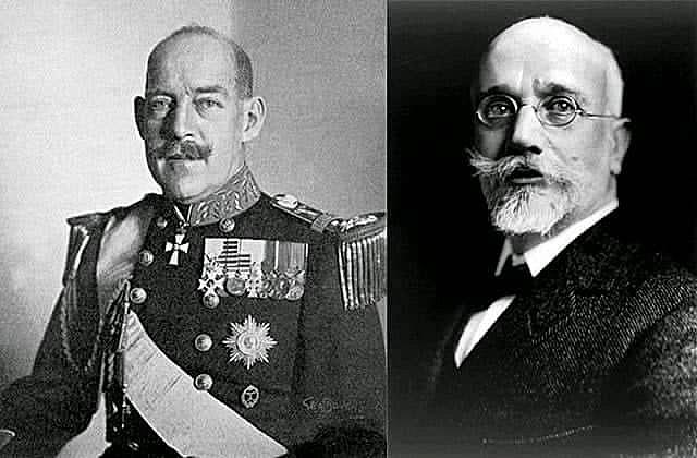 Κωνσταντίνος (αριστερά) και Βενιζέλος. "Πρωταγωνιστές" του Εθνικού Διχασμού