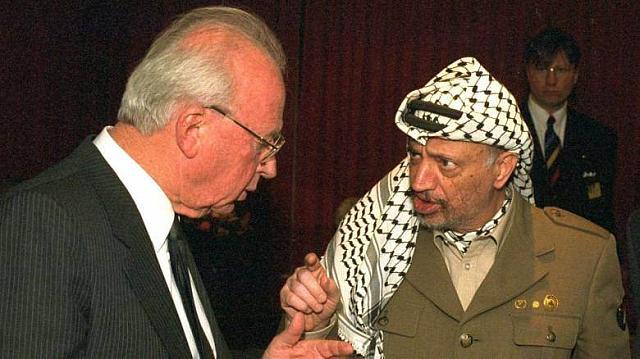 Οι Γιτζάκ Ράμπιν και Γιάσερ Αραφάτ