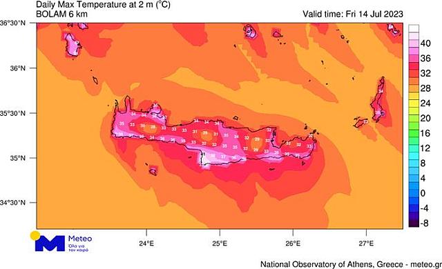 Πολύ υψηλές θερμοκρασίες στην Κρήτη