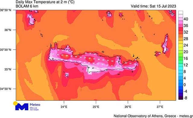 Πολύ υψηλές θερμοκρασίες στην Κρήτη