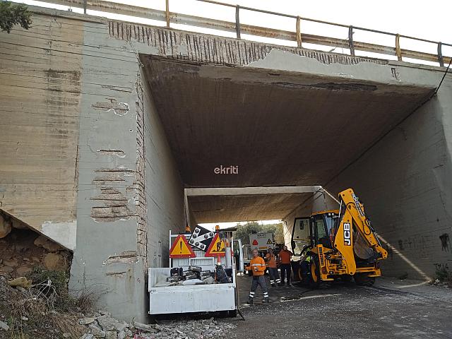 εργα στη γεφυρα Μασταμπά