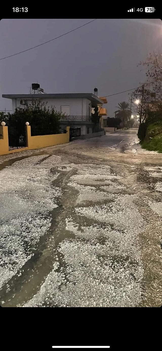 χαλαζι στον Χάρακα