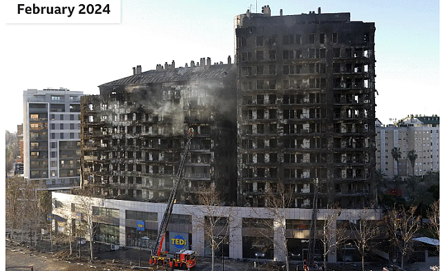 κτίριο Βαλενθια μετά τη φωτια