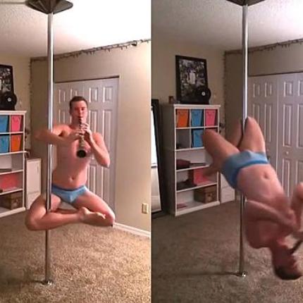 Pole dancing και... κλαρινέτο! (βίντεο)