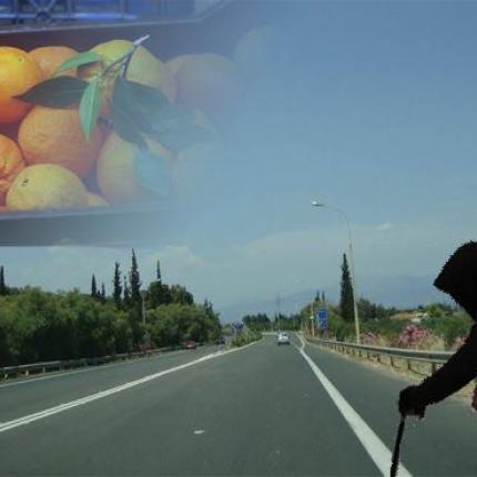 Και .. ξαφνικά στη μέση της εθνικής οδού μια τσάντα με πορτοκάλια!