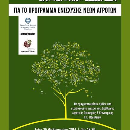Ενημέρωση για το Πρόγραμμα Ενίσχυσης νέων αγροτών στις Μοίρες