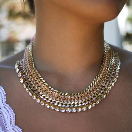 Χειροποίητο statemet κολιέ με στρας! 