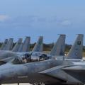 Τα έξι μαχητικά F-15 της Βασιλικής Αεροπορίας της Σαουδικής Αραβίας στην 115 Πτέρυγα Μάχης.