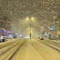 Σφοδρή χιονόπτωση στο κέντρο της Αθήνας.