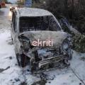 φωτια σε αυτοκίνητο στα Χανιά