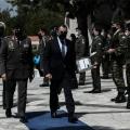 Παρών ήταν και ο υπουργός Εθνικής Άμυνας Νίκος Παναγιωτόπουλος. Στεφάνι απέστειλε και ο πρωθυπουργός.