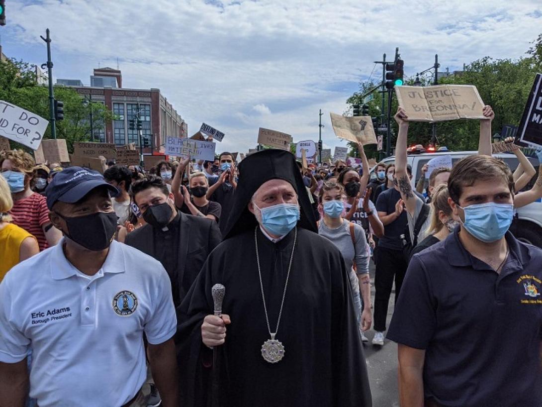 Αρχιεπίσκοπος Αμερικής  διαδήλωση Μπρούκλιν