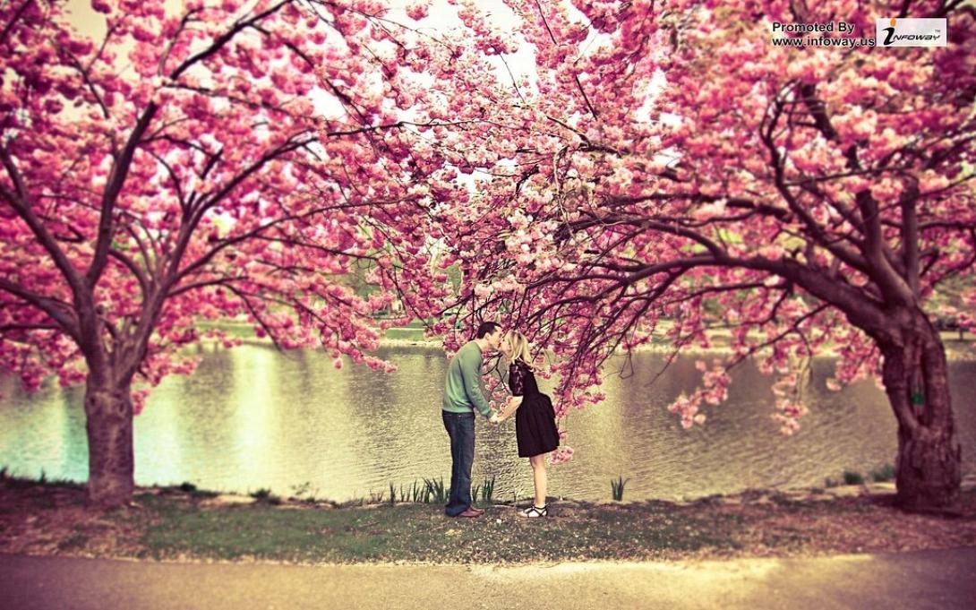 ερωτευμένο ζευγάρι-άνοιξη