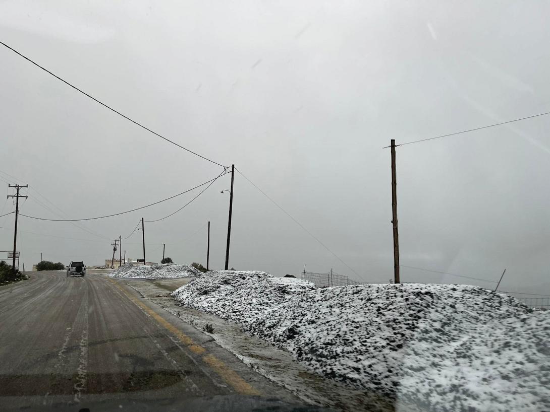 Χιόνια στη Μαλάξα Χανίων