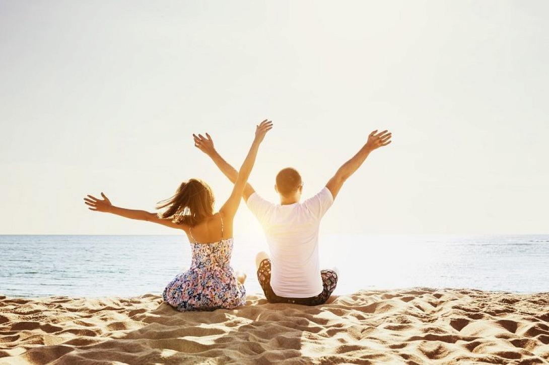 θάλασσα, ζευγάρι, ευτυχία