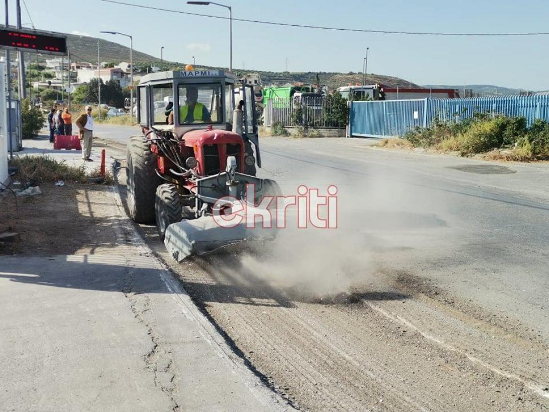 Έργα ασφαλτόστρωσης στη Βιομηχανική Περιοχή