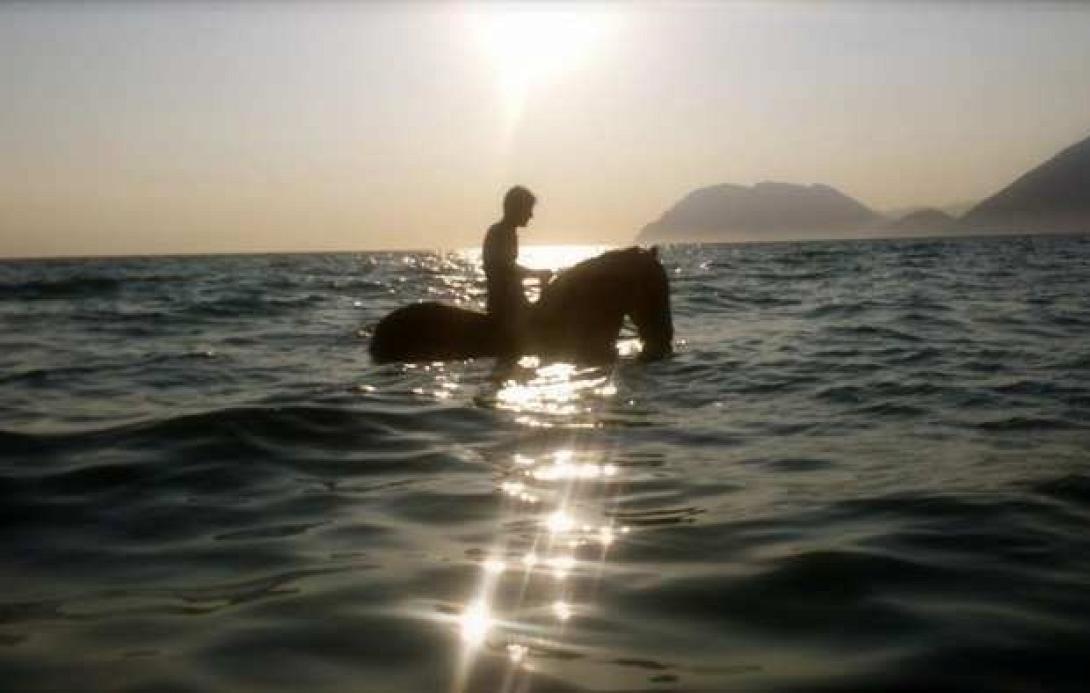 Αποφάσισε να πάει για μπάνιο με το άλογο 