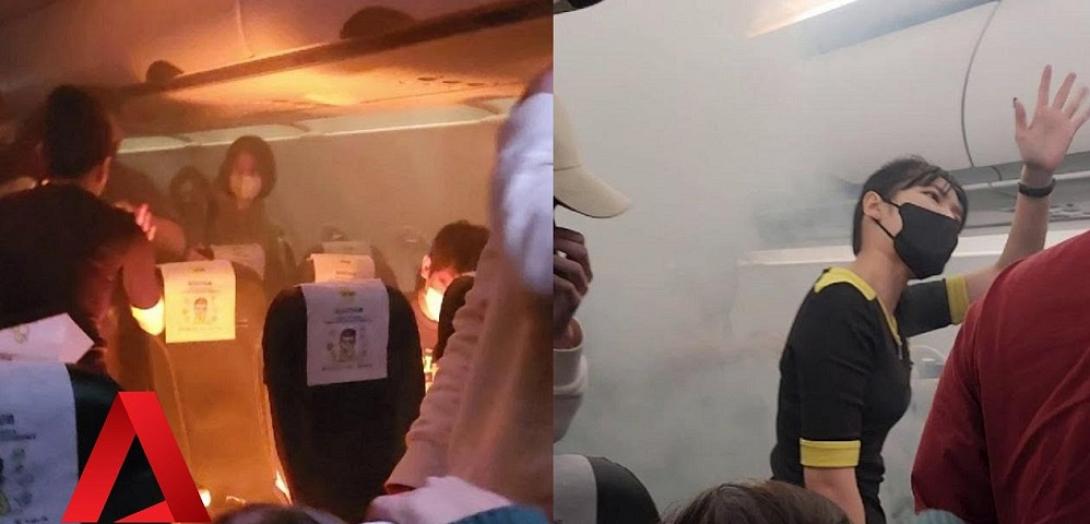 Σκηνές χάους  μέσα σε αεροπλάνο