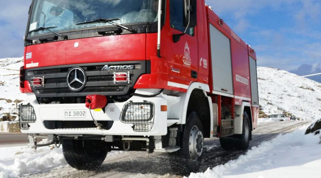 πυροσβεστική - χιόνια