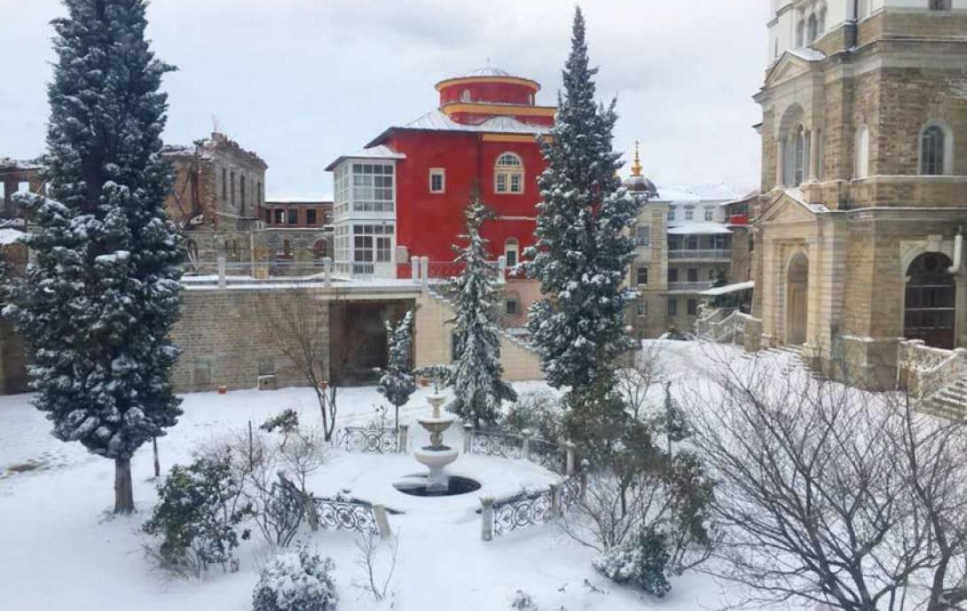 αγιο ορος χιονια