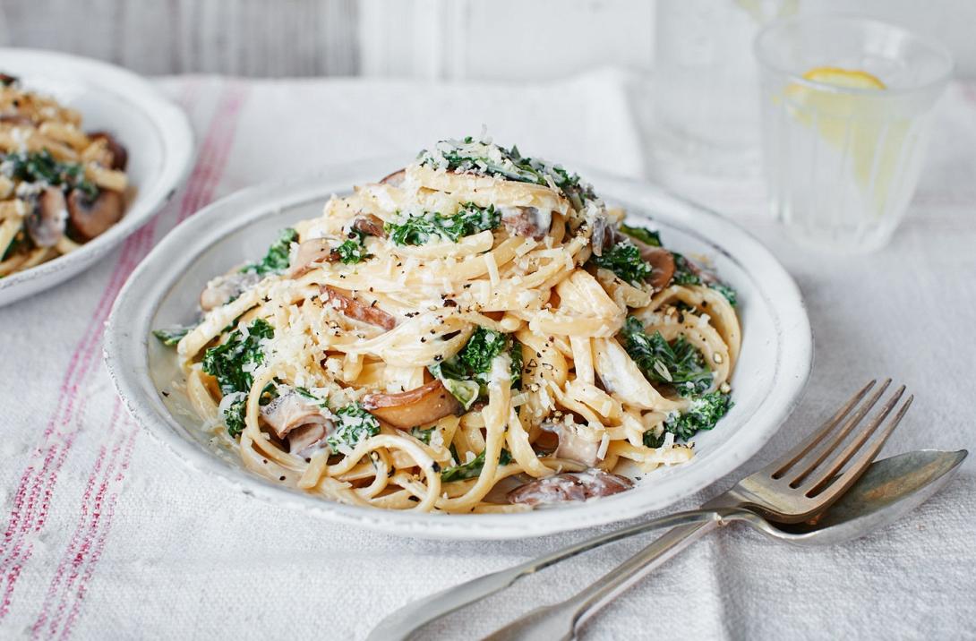 καρμποναρα με μανιταρια