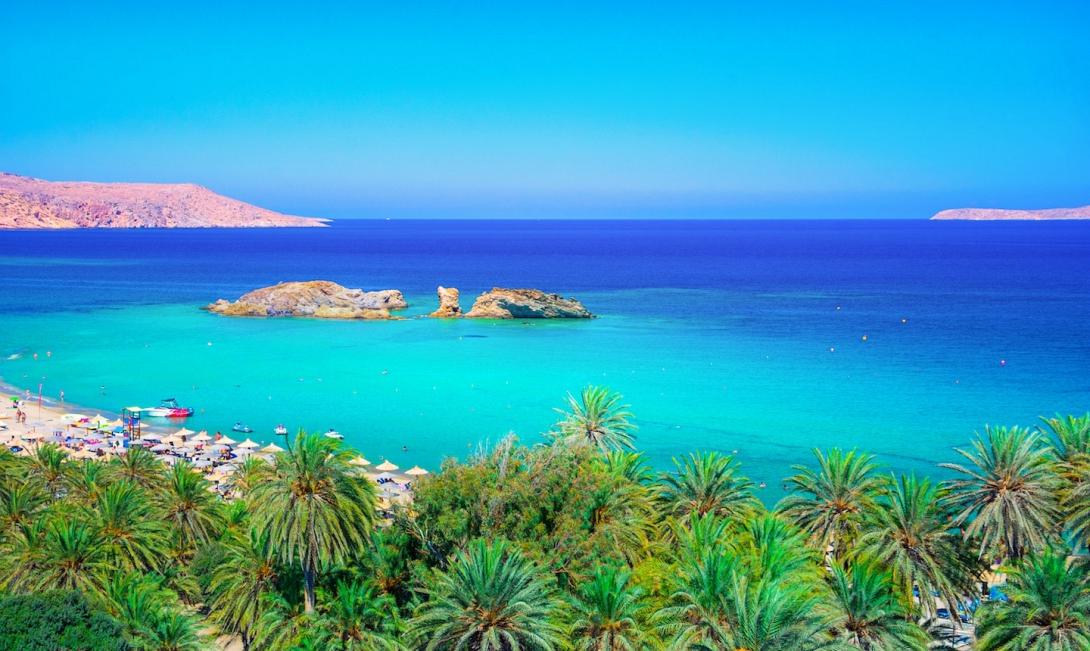 φοινικόδασος Βάι, Κρήτη, παραλία