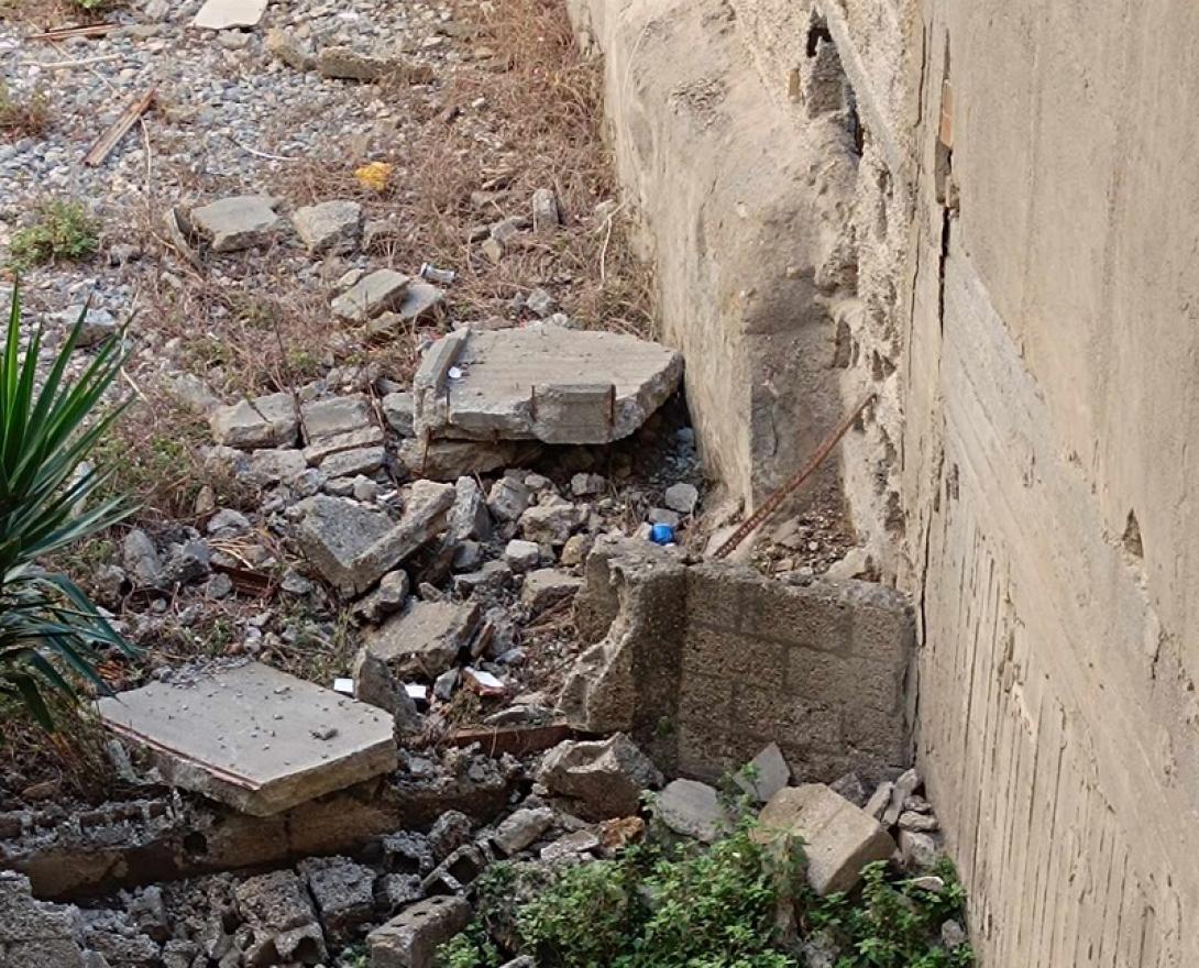 πτωση τμηματος απο οικοδομή