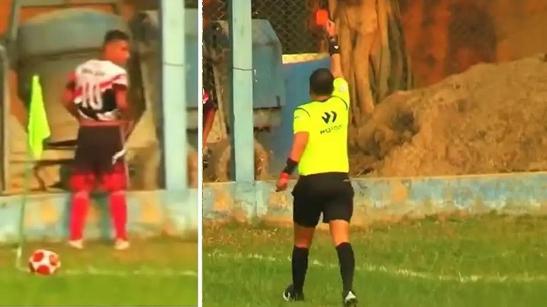 Ποδοσφαιριστής έκανε την ανάγκη του, εν ώρα αγώνα