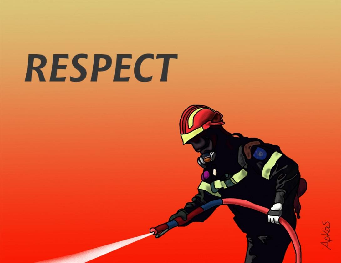 Το σκίτσο του Αρκά για τους πυροσβέστες