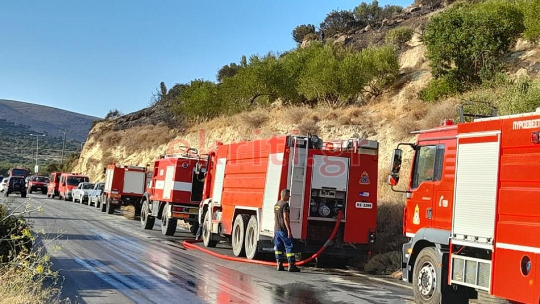 Πυροσβεστικά οχήματα και υδροφόρες ρίχθηκαν στη μάχη της κατάσβεσης.