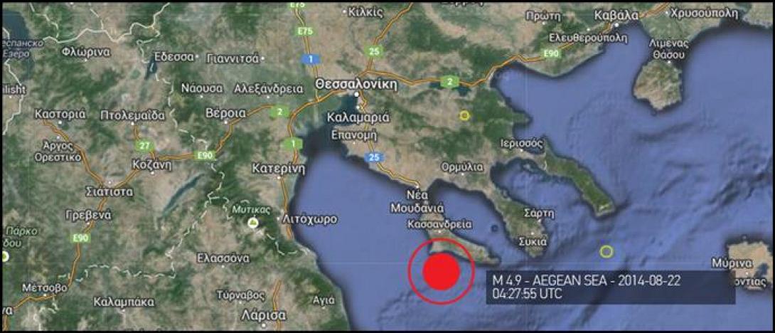 Σεισμική δόνηση 5,1 Ρίχτερ στη Χαλκιδική 