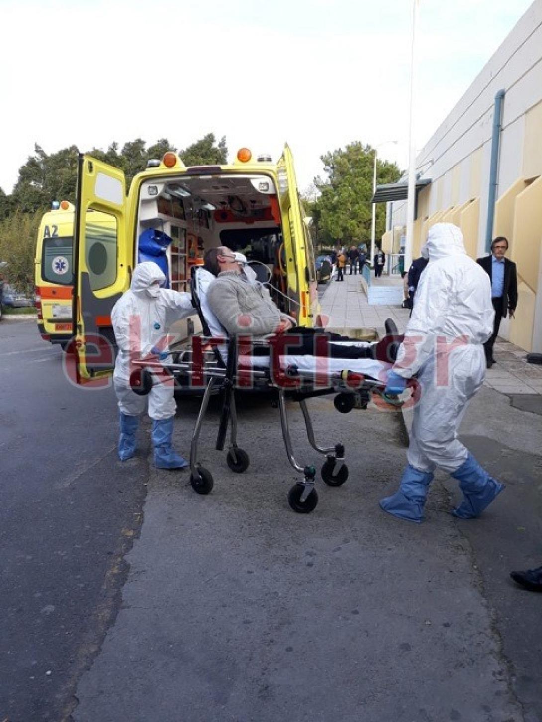 Στιγμιότυπο από την άσκηση στο Πανεπιστημιακό νοσοκομείο.