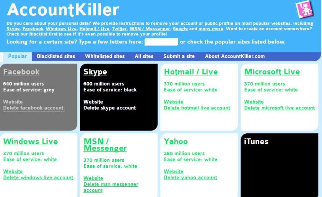 Θέλουμε να διαγράψουμε το Facebook και δεν ξέρουμε; Accountkiller!!