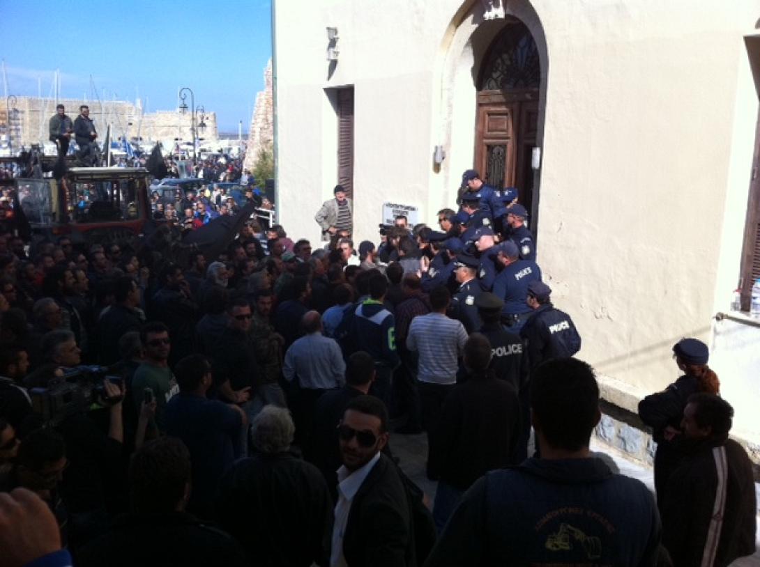 Ολοκληρώθηκε λόγω... μικρής συμμετοχής η παγκρήτια αγροτική κινητοποίηση