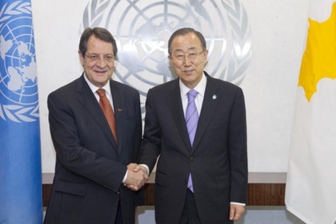 Το Κυπριακό συζήτησε ο Μπαν Κι-μουν, με τον Ν. Αναστασιάδη και τον Τ. Ερντογάν