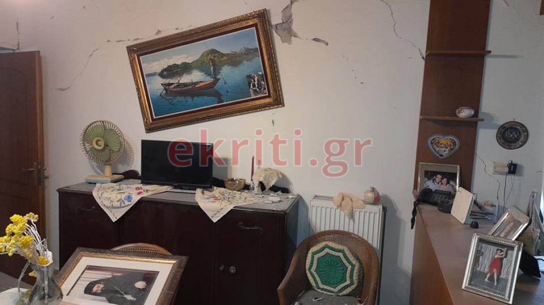 Ζημιές σε σπίτι στο Αρκαλοχώρι