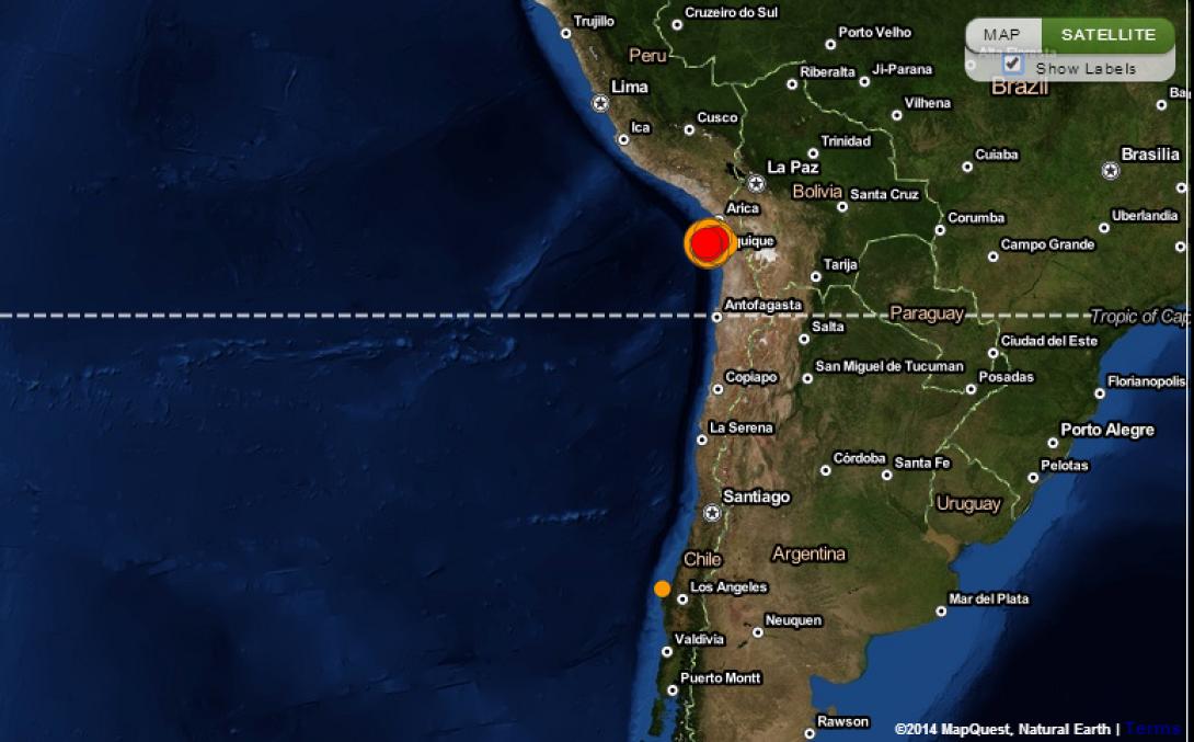 Νέος ισχυρός σεισμός 7,8 ρίχτερ στη Χιλή