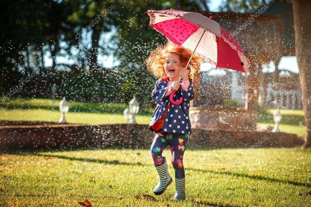 φθινόπωρο βροχή κορίτσι