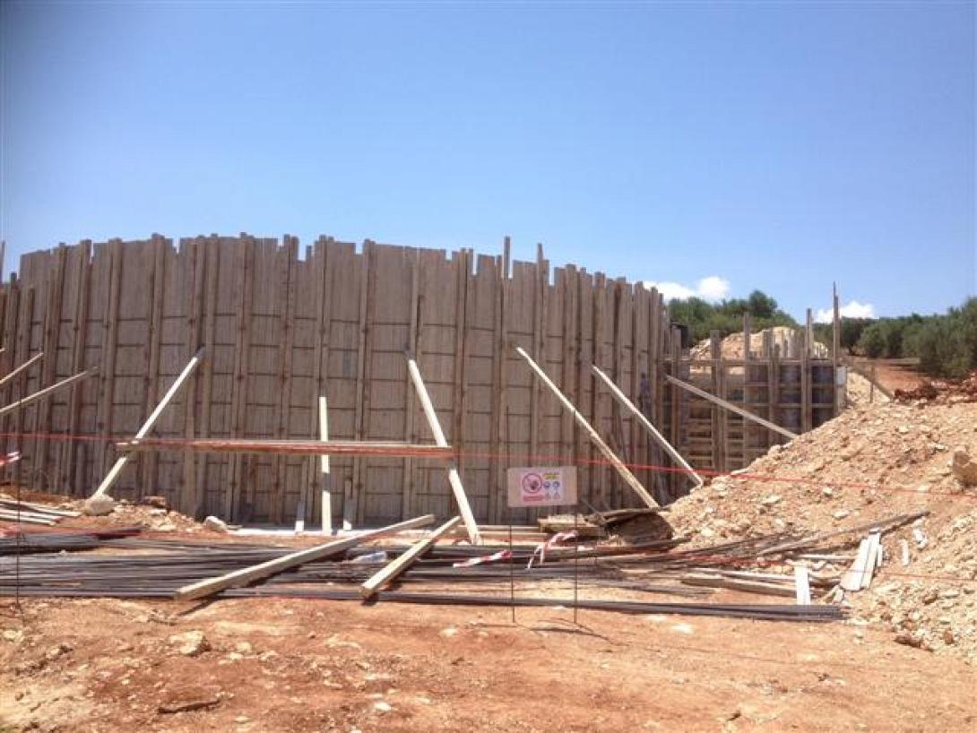 Αρδευτική δεξαμενή κατασκευάζεται στην Αυλή του Δ. Μινώα Πεδιάδος