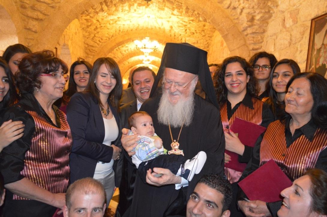 O Οικουμενικός Πατριάρχης με τους Παλαιστίνιους Ορθοδόξους