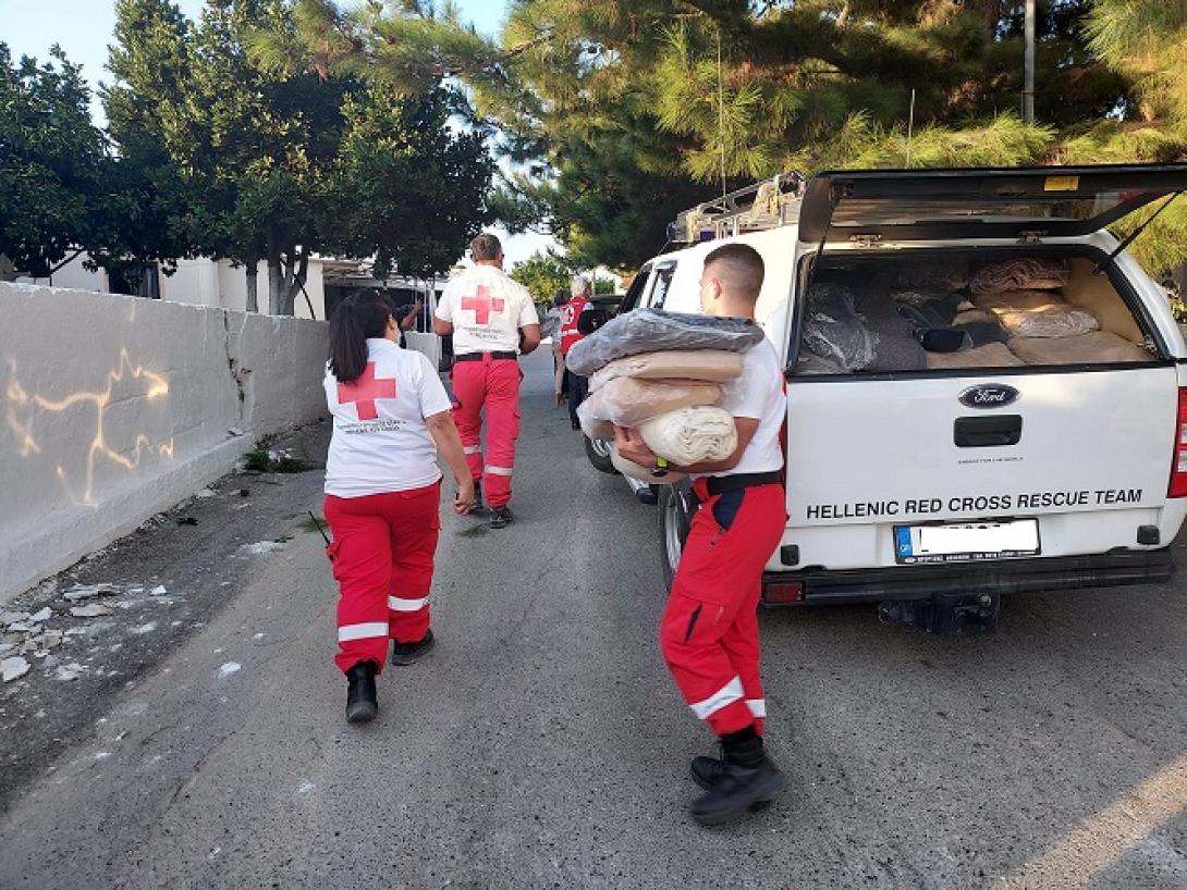 Από την πρώτη στιγμή κοντά στους σεισμοπαθείς ο Ελληνικός Ερυθρός Σταυρός