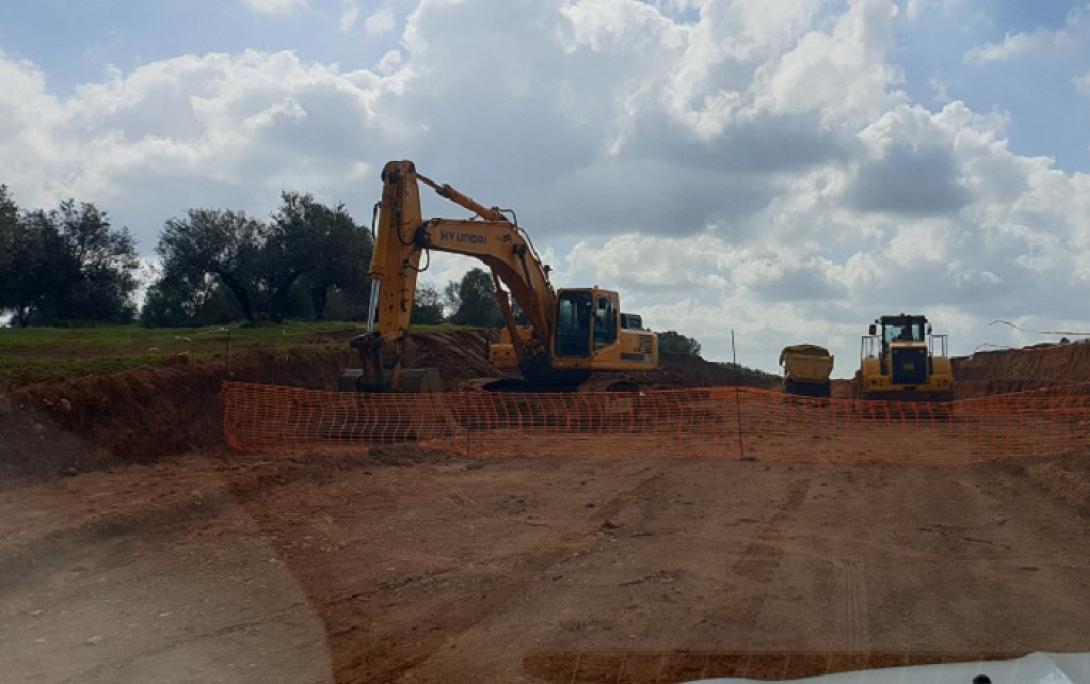 φωτογραφία από το εργοτάξιο για το νέο αεροδρόμιο Καστελίου