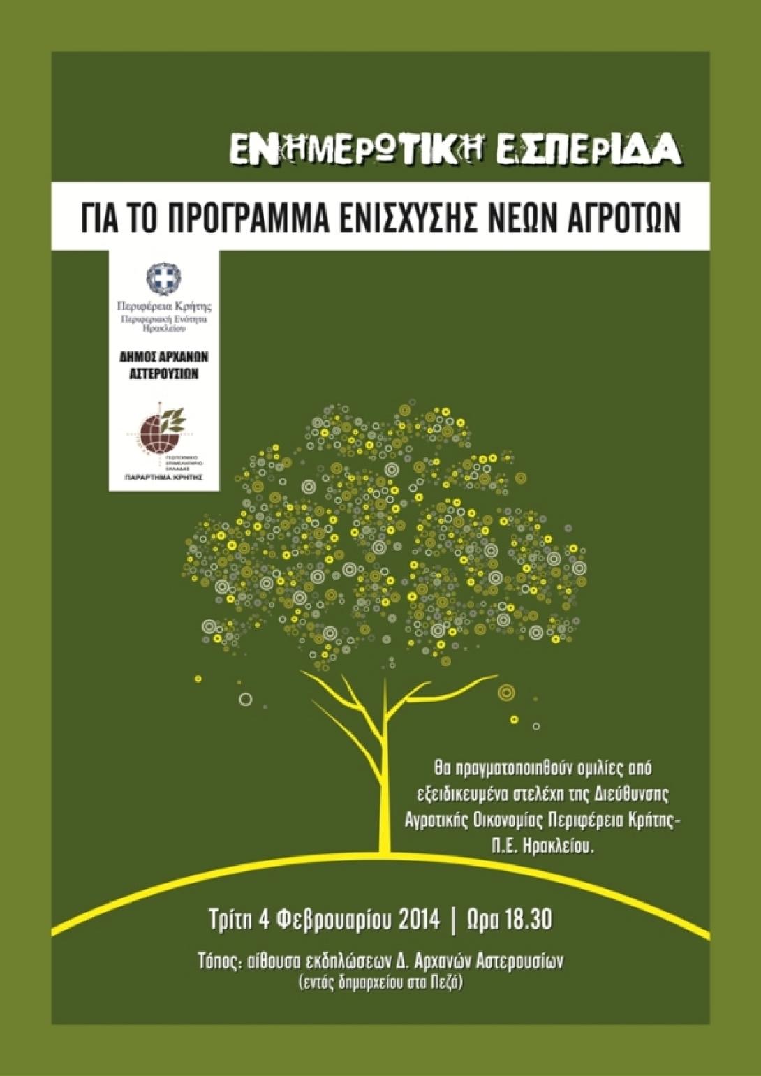Ενημέρωση για το Πρόγραμμα Ενίσχυσης Νέων Αγροτών στα Πεζά