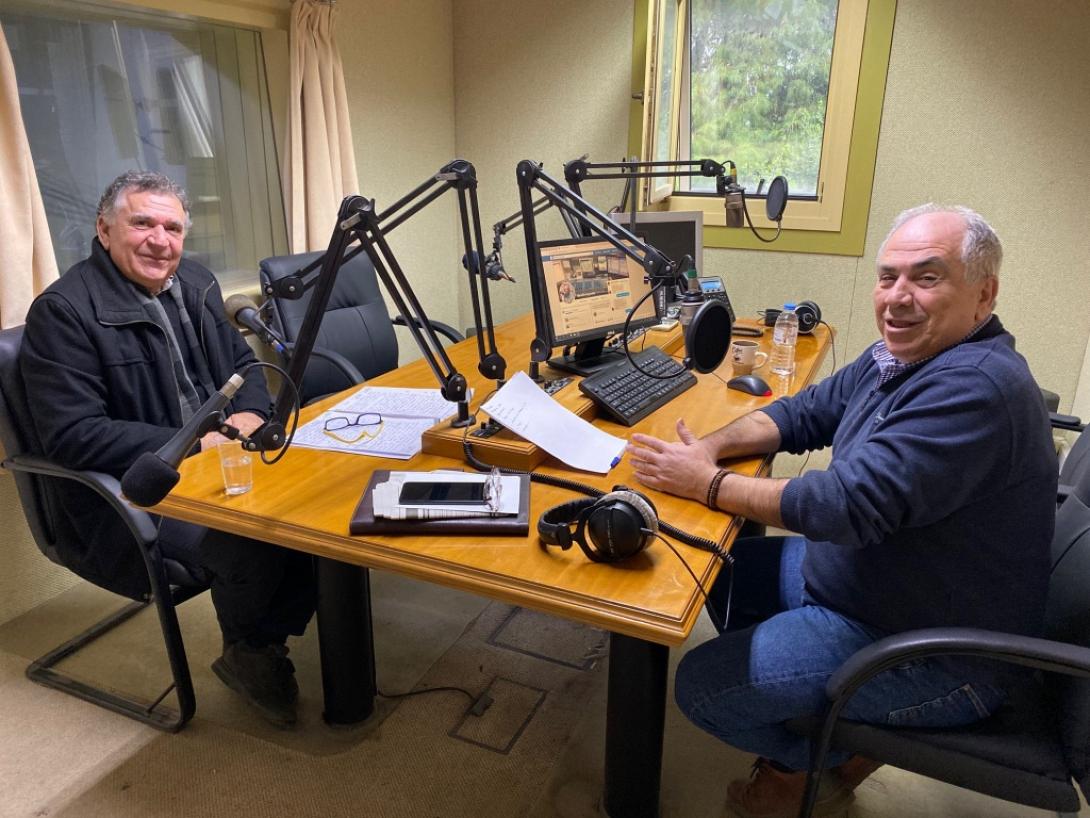 Ο Δήμαρχος Μανώλης Φραγκάκης με το Μανώλη Αργυράκη