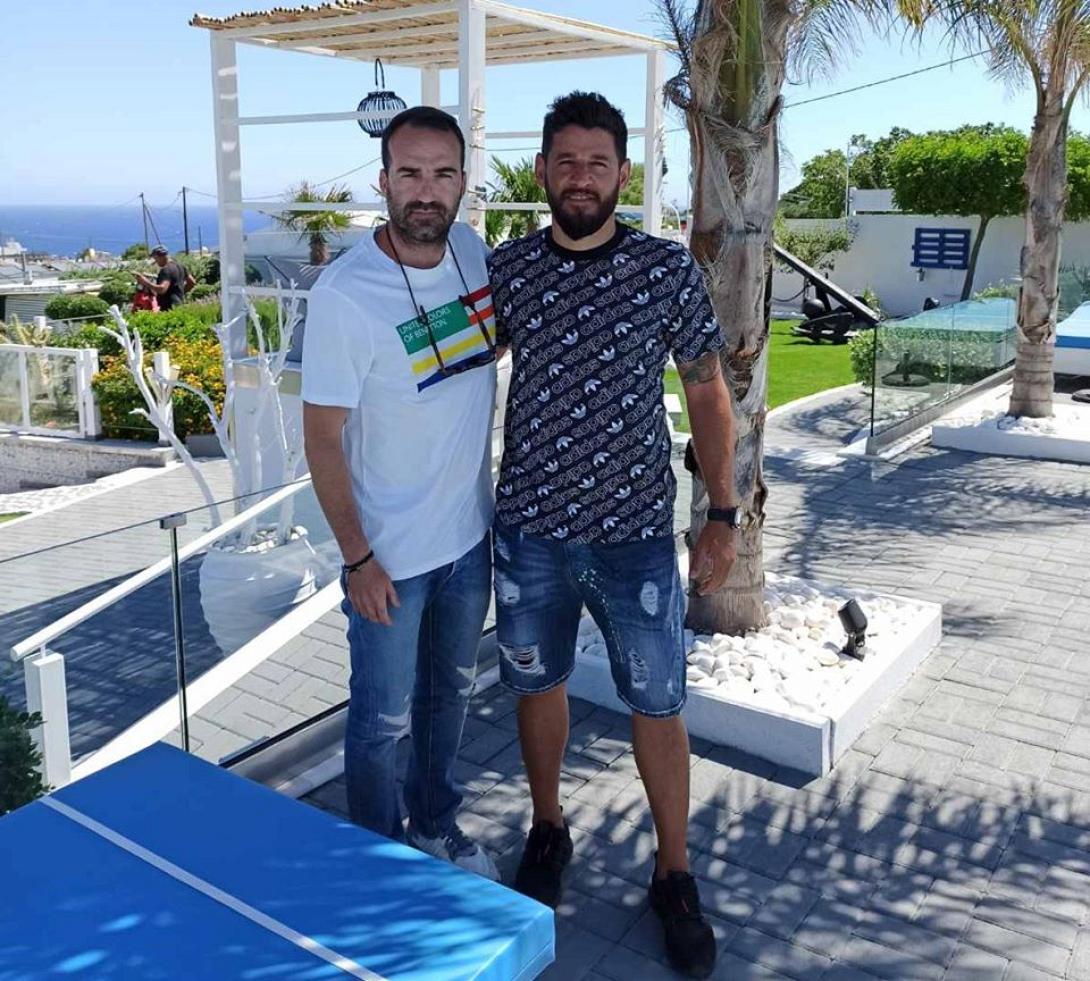 Ο Μιχάλης Φραγκουλάκης με τον τεχνικό διευθυντή της Δαμάστας Γιάννη Νικηφόρο