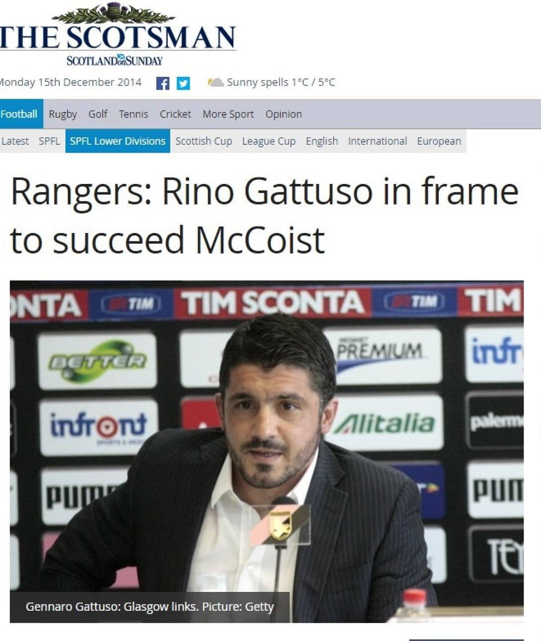 «Οι Ρέιντζερς θέλουν Γκατούζο»